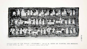 1929 Print Mosaic Grave Ur Feast Triumpth War Spoil Standard Ancient XHB6
