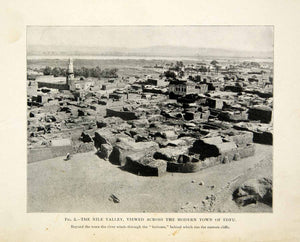 1909 Print Edfu Historic Egyptian Mosque Minaret Archeological Site Behdet XHC8