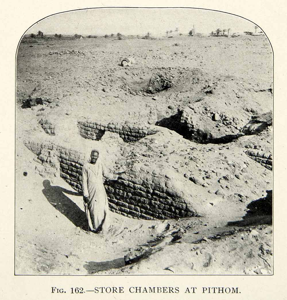 Pithom Bricks 1909 Print Store Chambers Pithom Ruins Egyptian Historical Image Wall ...