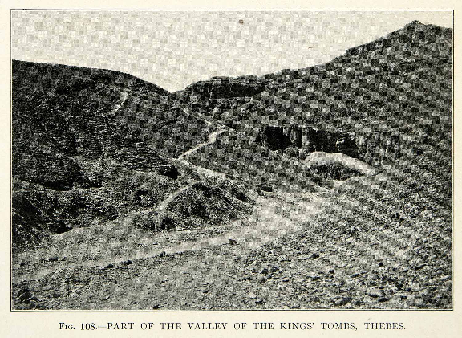 1909 Print Valley Kings Tombs Thebes Egyptian Archaeological Landmark XHC8