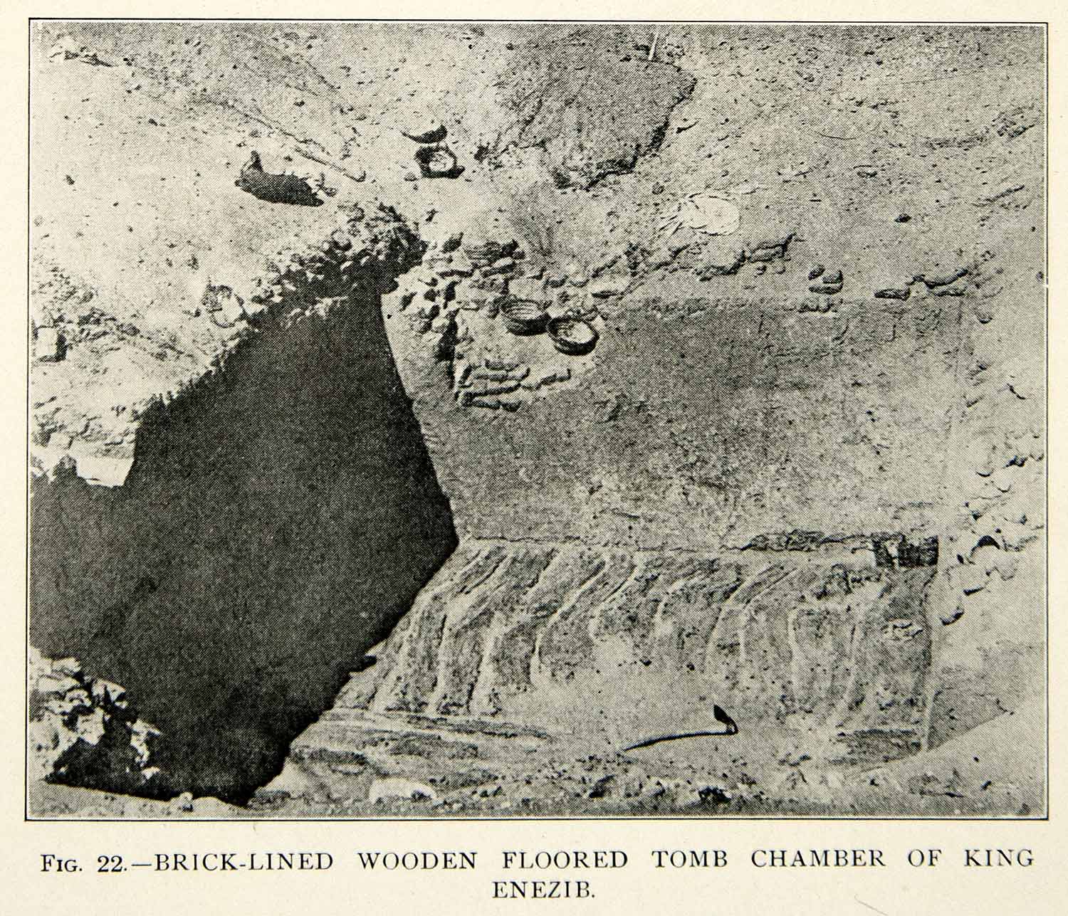 1909 Print Tomb Chamber King Enezib Wooden Floor Archaeological Site Hole XHC8