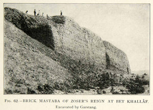 1909 Print Brick mastaba Zoser Bet Khallaf Garstang Archaeological Site XHC8