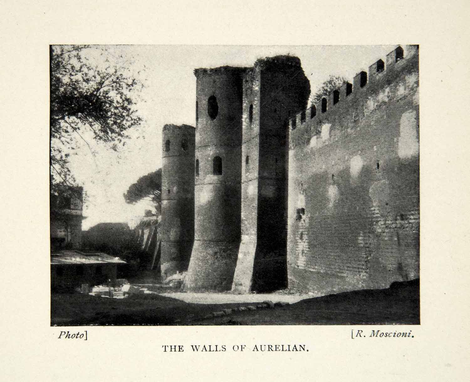1908 Print Italy Rome City Line Walls Aurelian Probus Emperors Fortress XHC9