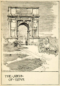 1907 Print Arch Titus Ancient Rome Nelly Erichsen Roman Forum Victories XHD2