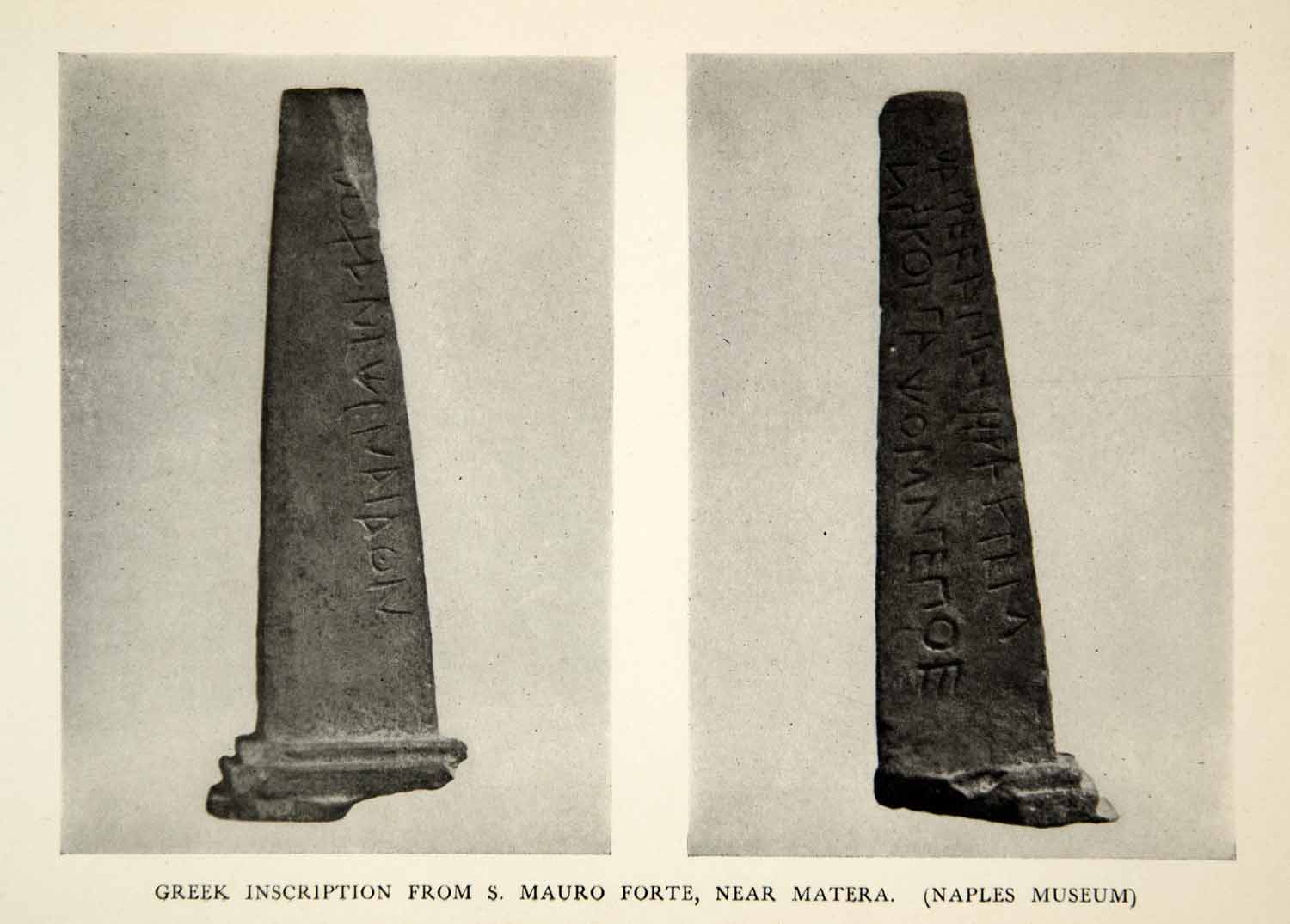 1905 Print Ancient Greek Inscriptions S Mauro Forte Matera Stone Language XHD4