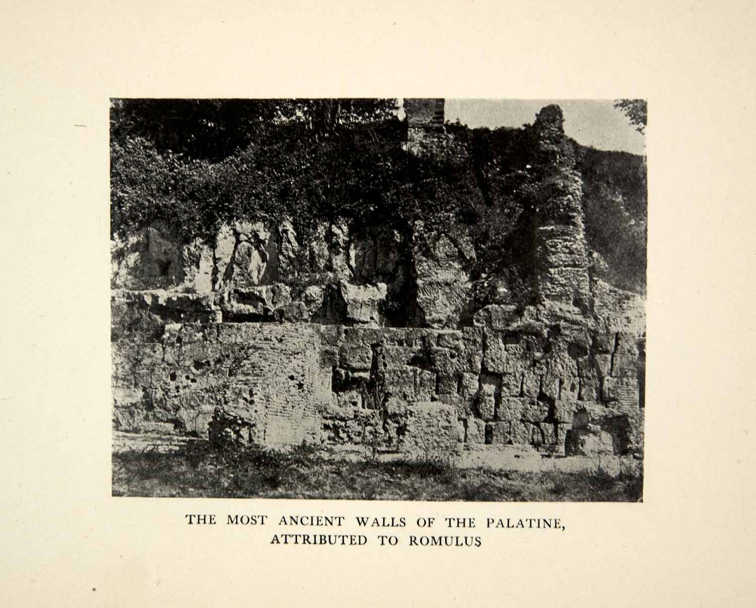 1905 Print Ancient Walls Palatine Romulus Stone City Roman Mythology Palace XHD4