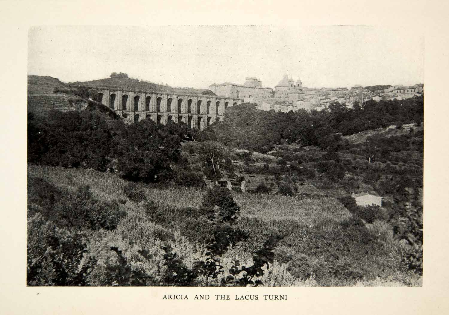 1905 Print Aricia Lacus Turni Rome Landscape Architecture Town Commune XHD4
