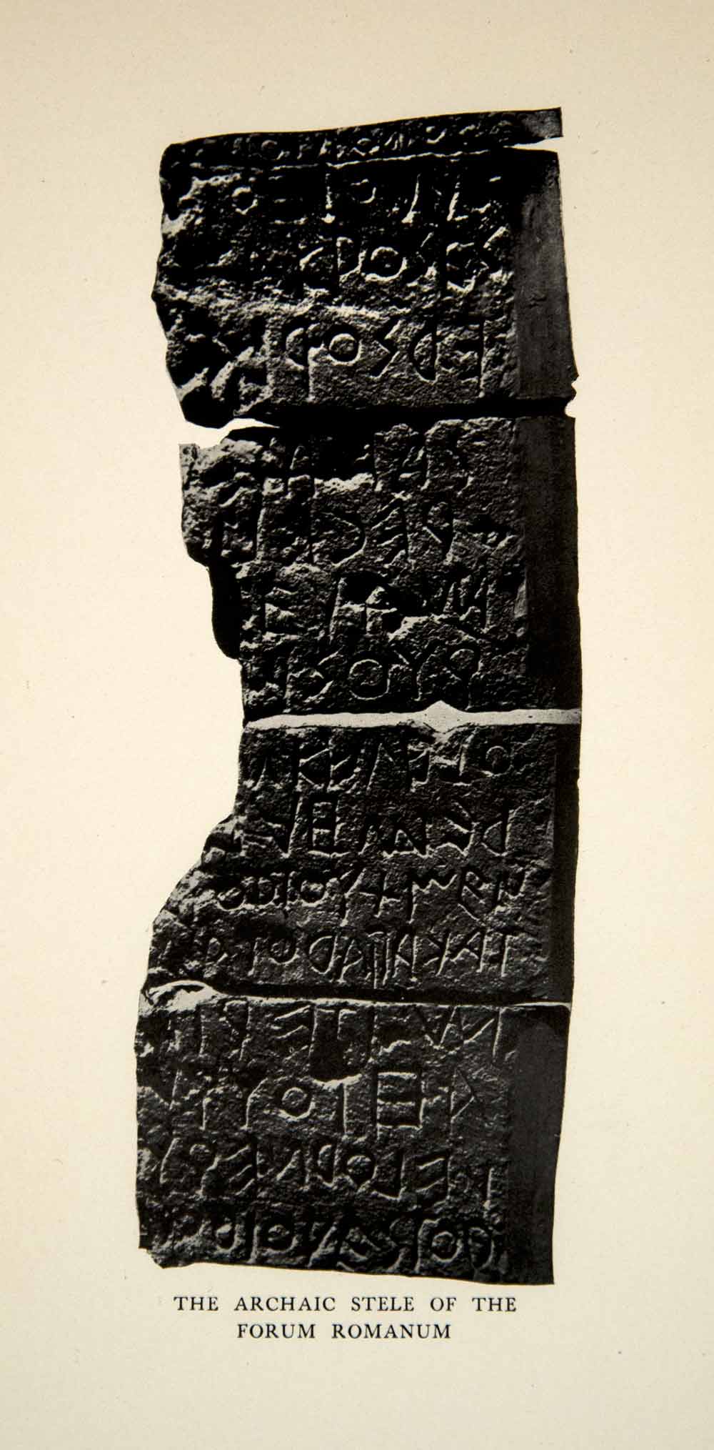 1905 Print Archaic Stele Roman Forum Ancient Rome Stone Language Romanum XHD4