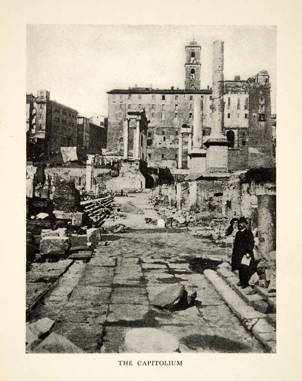 1905 Print Capitolium Rome Ancient Ruins Columns Capitoline Hill Forum XHD4