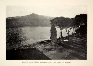 1905 Print Landscape Monte Cavo Mons Albanus Lake Albano Water Alban Hills XHD4
