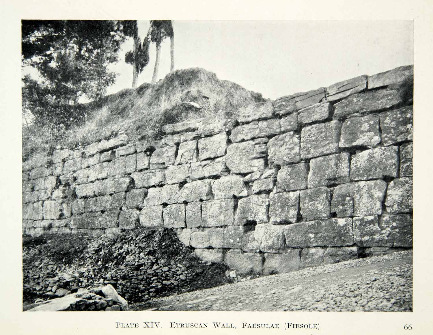 1914 Print Etruscan Wall Fiesole Tuscany Faesulae Etrusci Roman Vipsul XHD8