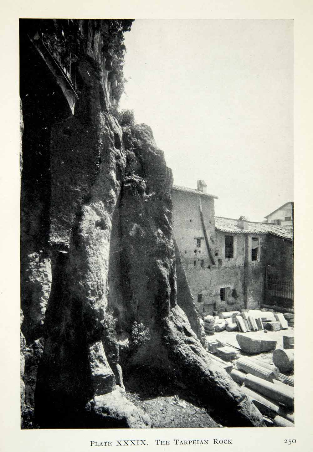 1914 Print Rupes Tarpeia Tarpeian Rock Saxum Tarpeium Cliff Capitoline Hill XHD8