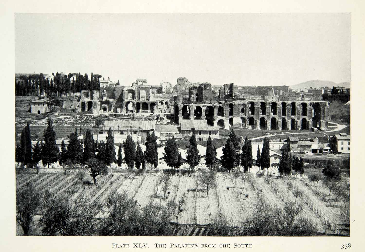 1914 Print Palatine Hill Rome Italy Roman Domus Augustana Flavia House XHD8