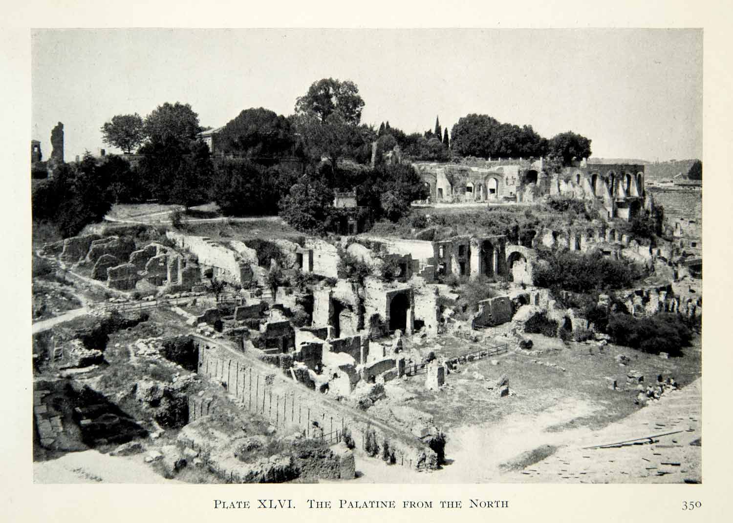 1914 Print Palatine Hill Imperial Palace Complex Circus Maximus Domus XHD8