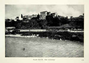 1914 Print Aventine Hill Mons Aventius Rome Tiber River Porta Trigemina XHD8