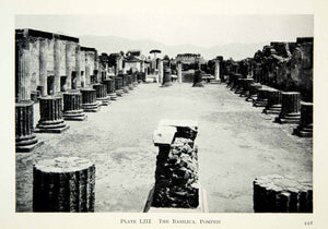 1914 Print Ruins Colonnade Basilica Pompeii Italy Mount Vesuvius Excavation XHD8