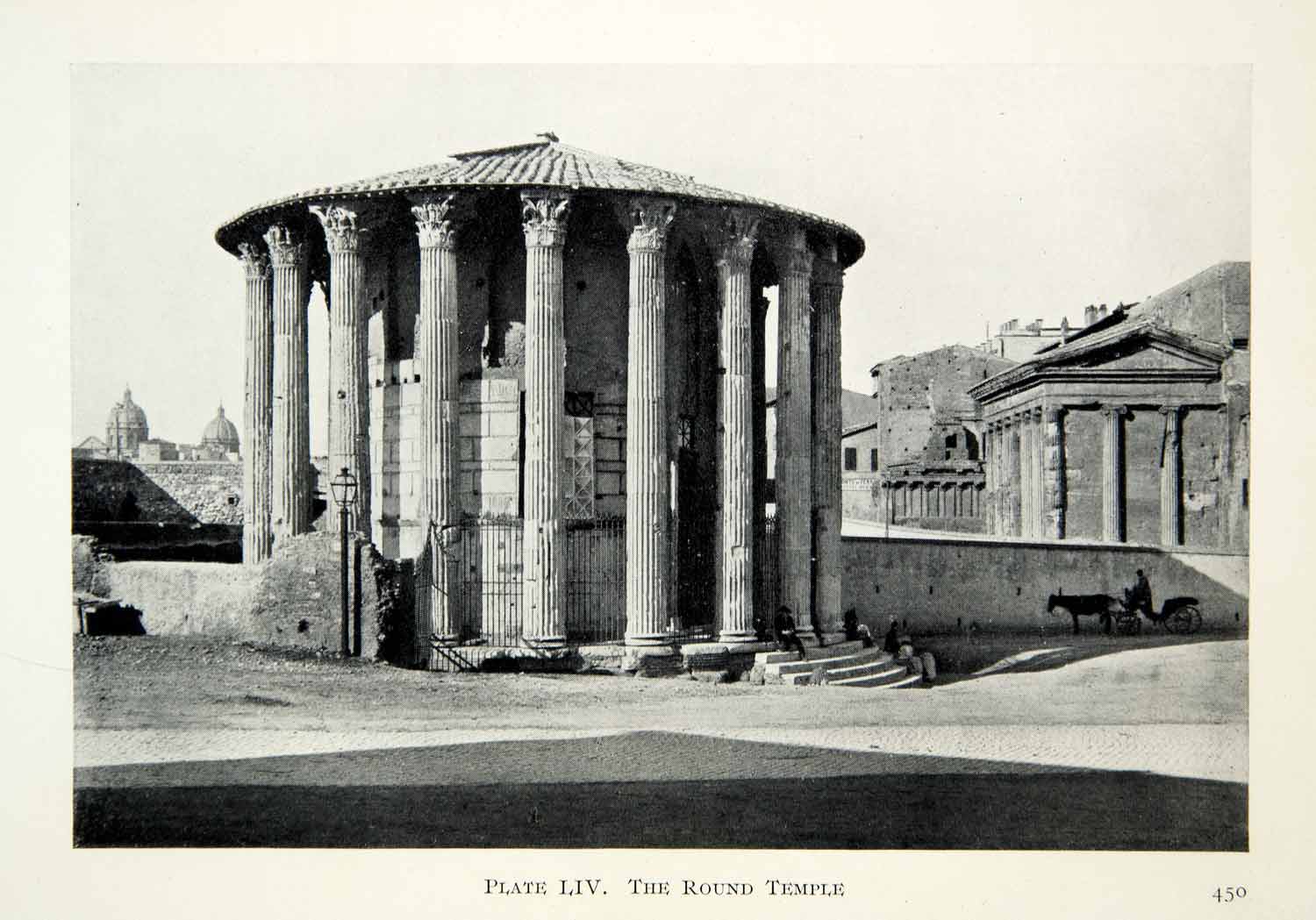 1914 Print Round Temple Hercules Victor Oliverius Vesta Forum Boarium Rome XHD8