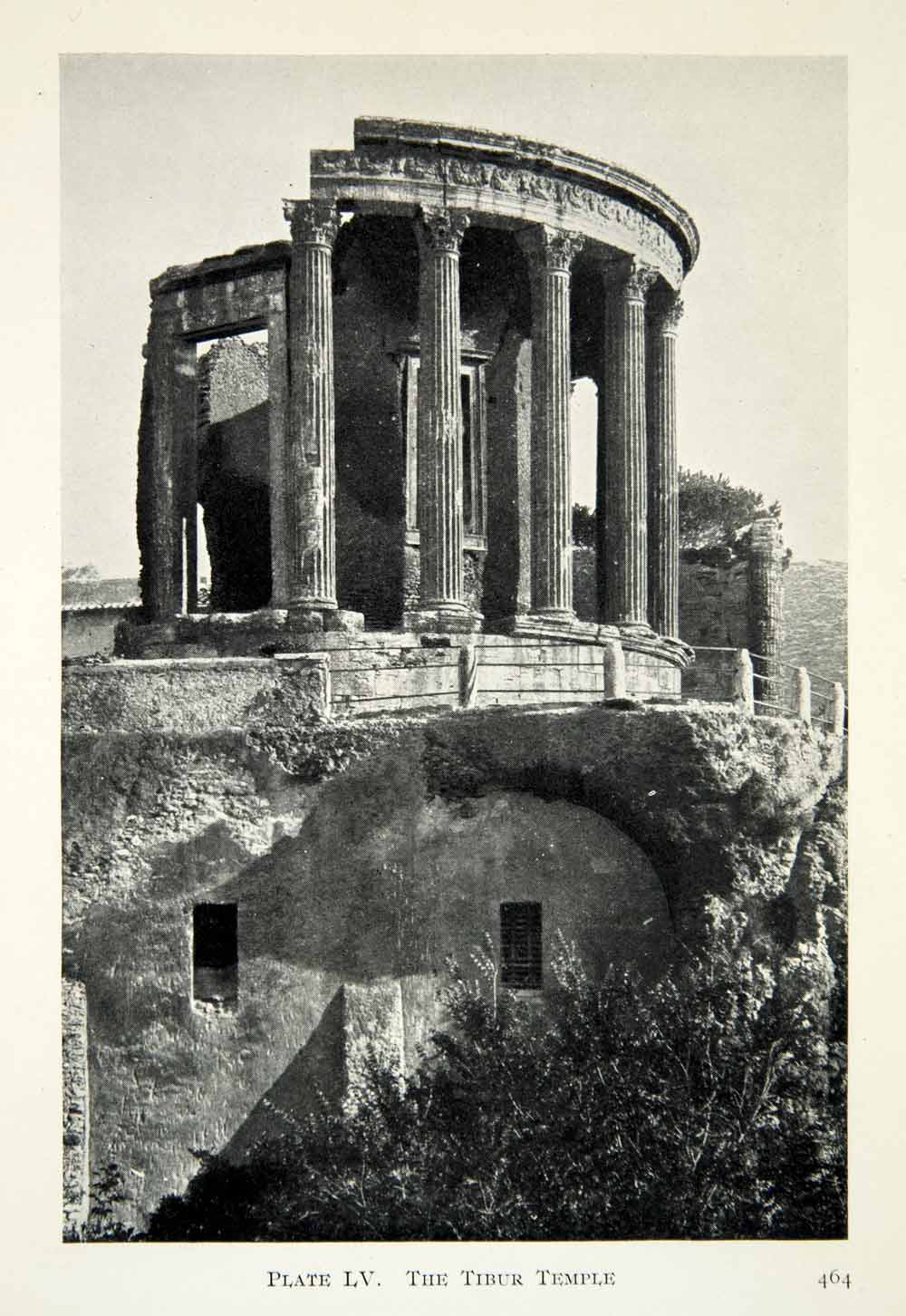 1914 Print Temple Vesta Tiburtine Sibyl Tivoli Italy Cliff Aniene Colonnade XHD8