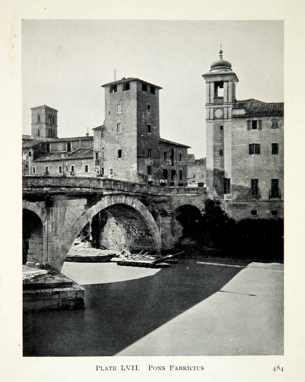 1914 Print Ponte Dei Quattro Capi Pons Fabricius Bridge Isola Island XHD8
