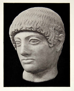 1929 Print Ancient Greek Ephebe Head Statue Sculpture Hairstyle XHD9