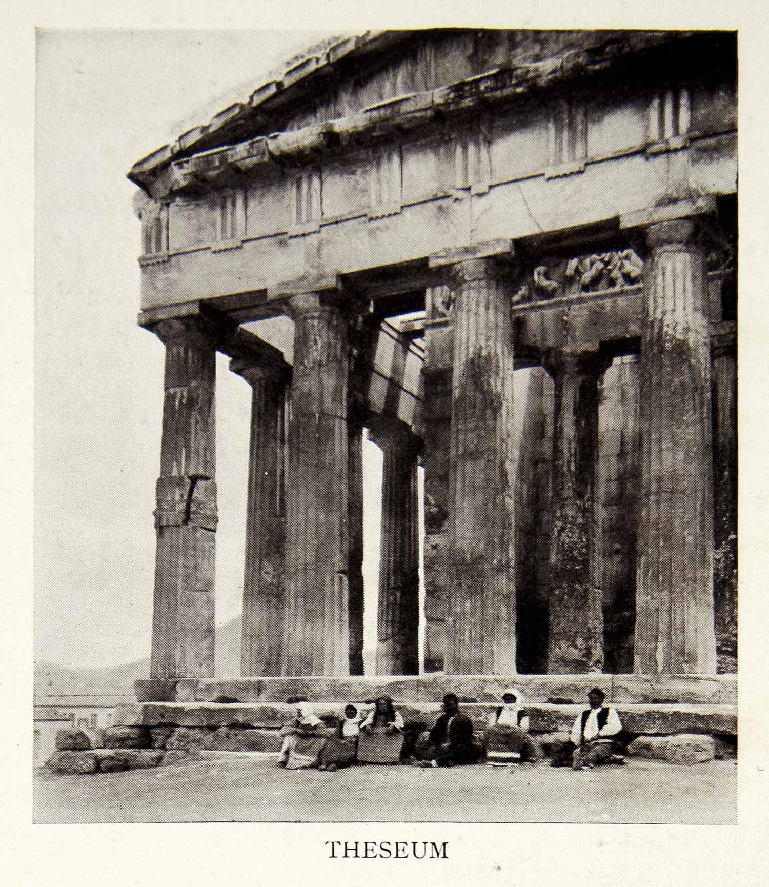 1929 Print Ancient Greek Theseum Temple Greece Archaeology Doric XHD9