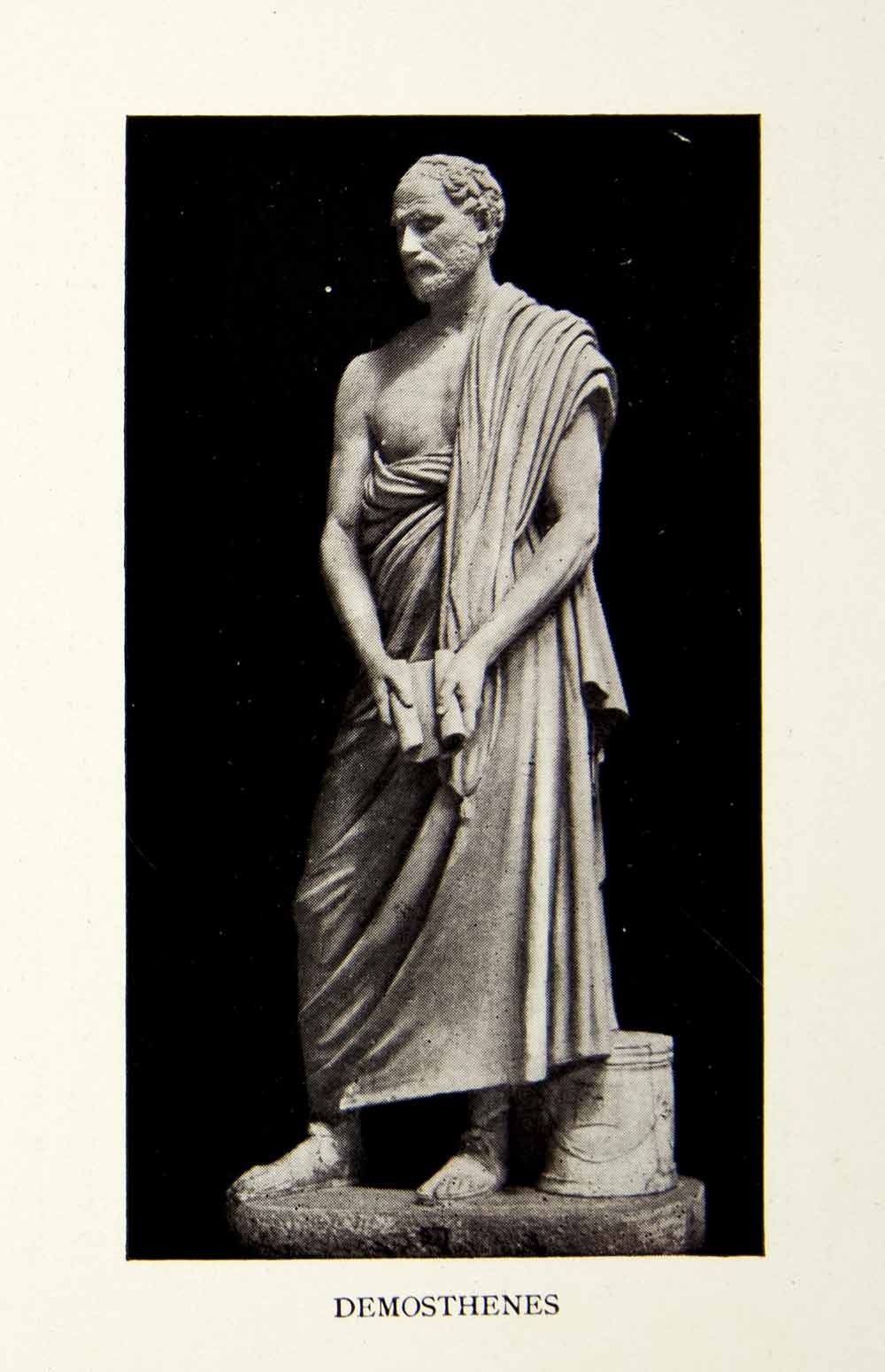 1929 Print Ancient Greek Orator Demosthenes Statue Sculpture Archaeology XHD9