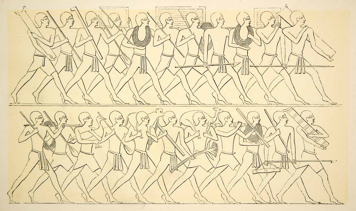 1857 Print Egypt Logographic Egyptians Chase Tomb Pehnuck Saqqara 15 Burial XHE1