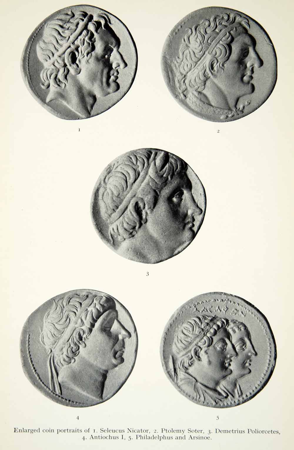 1941 Print Coin Ptolemy Soter Demetrius Poliorcetes Antiochus Classical XHE3