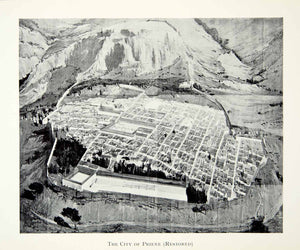 1941 Print Priene Reconstruction Restored Aerial View Historical XHE3