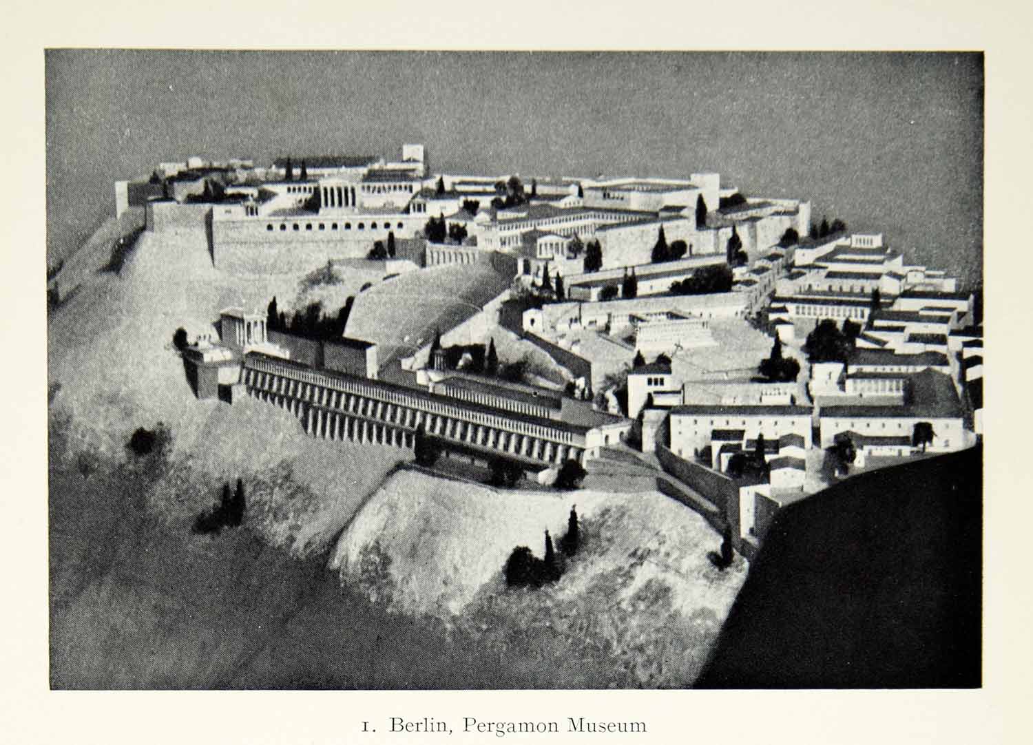1941 Print Acra Pergamon Restored Reconstruction Model City Fortified XHE3