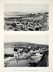 1941 Print Delos Harbor Ruis Demangel Greece Greek Archaeological Site XHE3