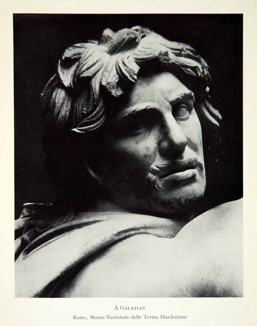 1941 Print Galatian Sculpture Warrior Ludovisi Roman Copy Classical Statue XHE3
