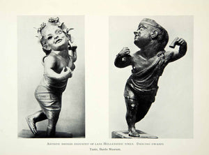 1941 Print Dancing Dwarfs Hellenistic Little People Greek Classical Bronze XHE3