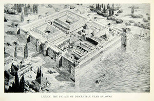 1927 Print Fortress Palace Diocletian Roman Architecture Split Croatia XHE5