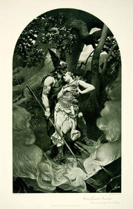 1895 Photogravure Konrad Delitz Wotan's Farewell to Brunhilde Opera Myth Art