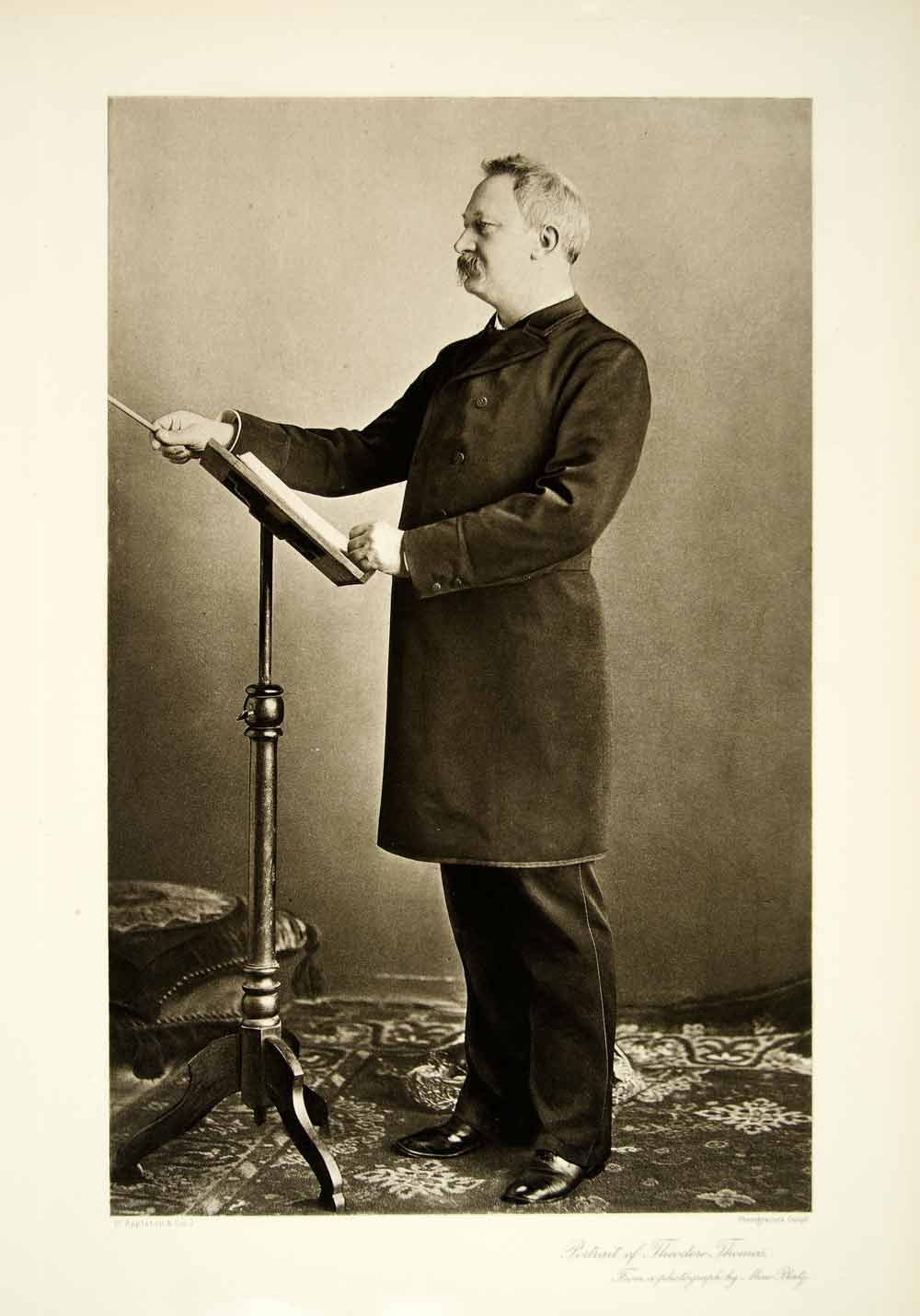 1895 Photogravure Portrait Theodore Thomas Conductor Chicago Symphony Orchestra