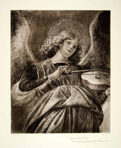 1895 Photogravure Melozzo da Forl� Renaissance Art Angel With Viola Music Halo