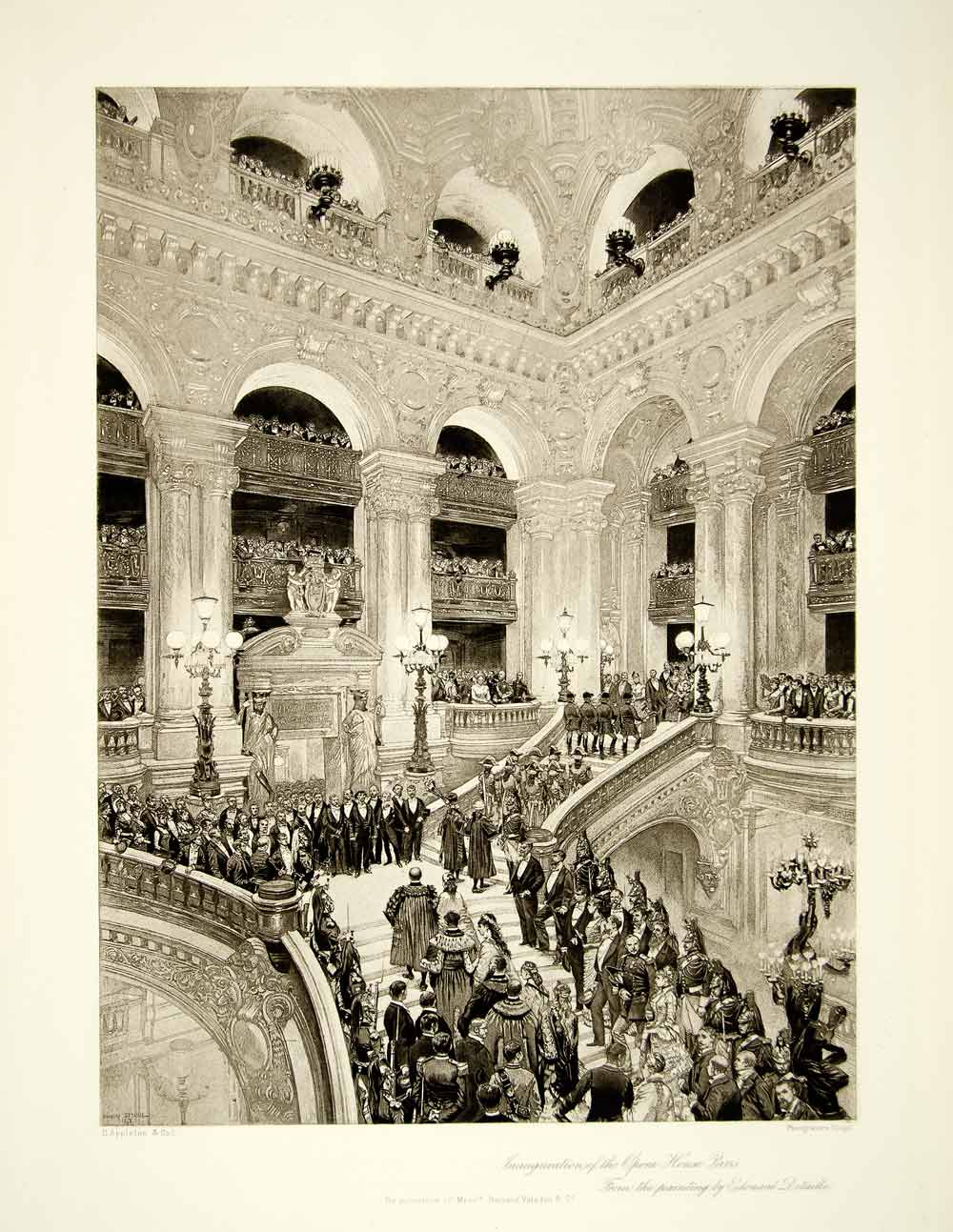 1895 Photogravure Edouard Detaille Art Paris Opera House Inauguration Interior