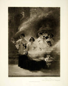 1895 Photogravure Edwin Howland Blashfield Art Choir Boys Altar Incense Burners