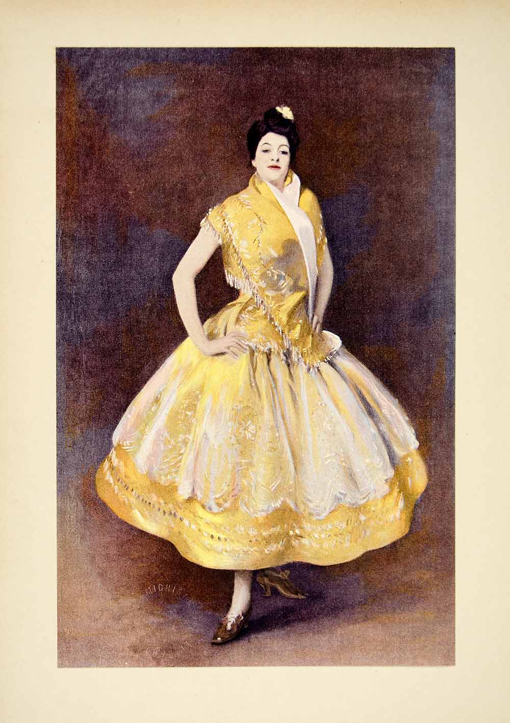 1895 Typogravure John Singer Sargent Portrait Carmencita Spanish Gypsy Dancer