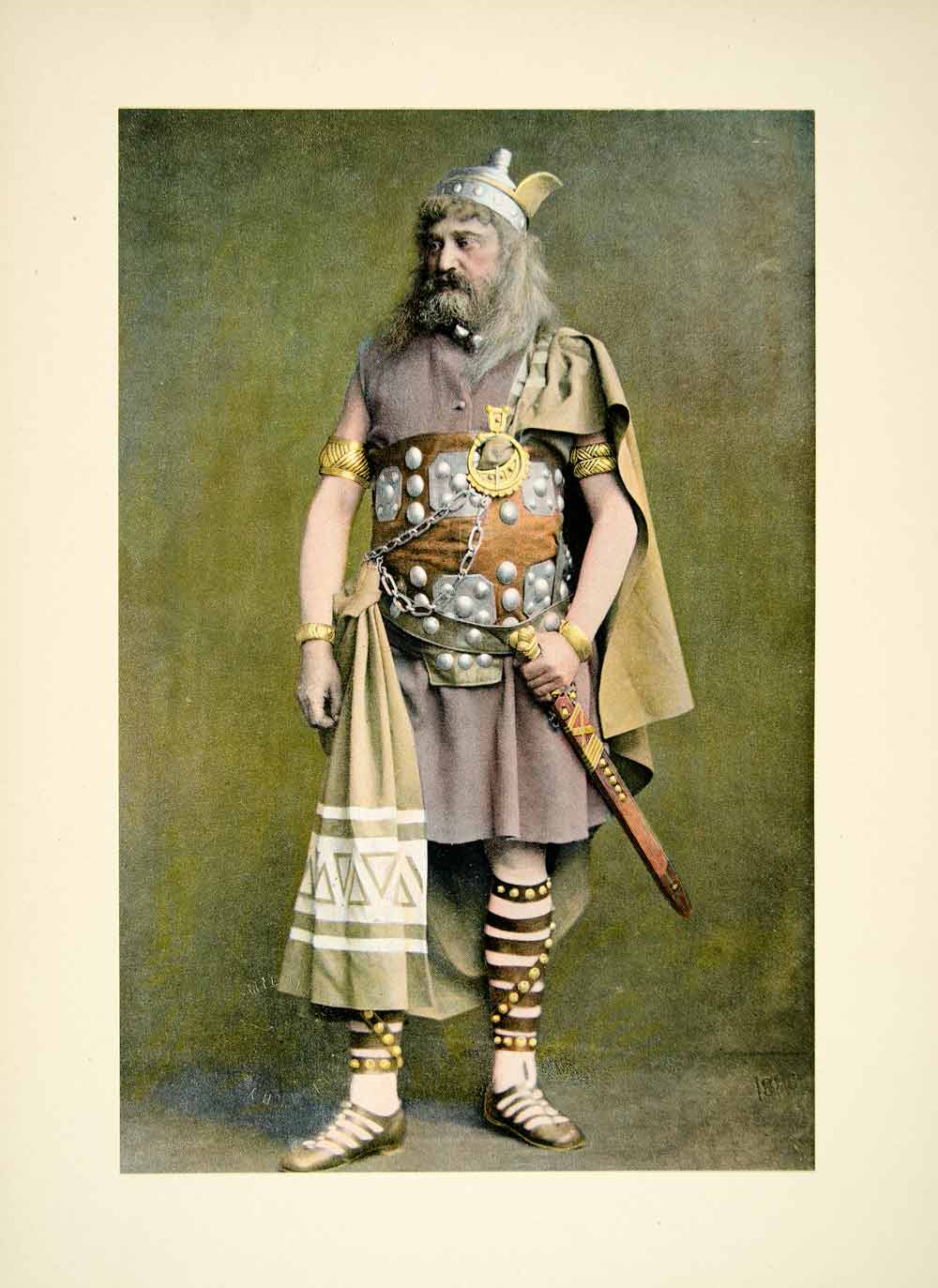 1895 Typogravure Albert Niemann Portrait Opera Tenor Tristan Costume Wagner