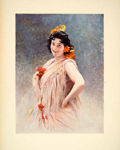 1895 Typogravure Theobald Chartran Art Emma Calve Carmen Portrait Costume Opera