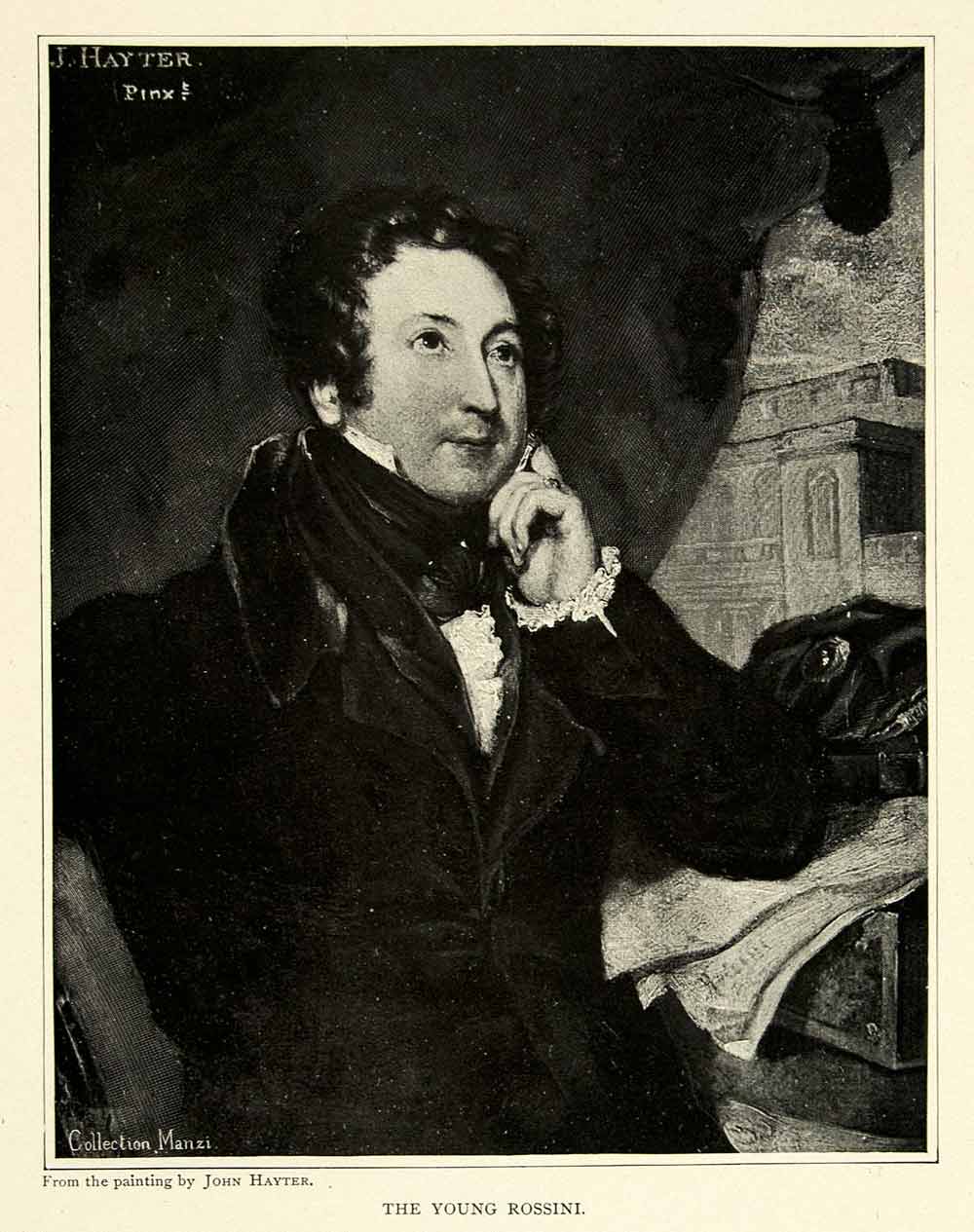 1895 Print Gioachino Antonio Rossini Portrait John Hayter Opera Italian Composer