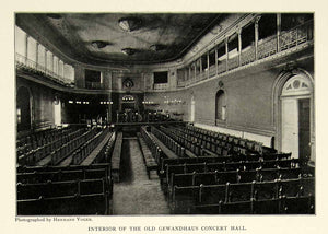 1895 Print Interior Old Gewandhaus Concert Hall Leipzig Germany Opera Theatre