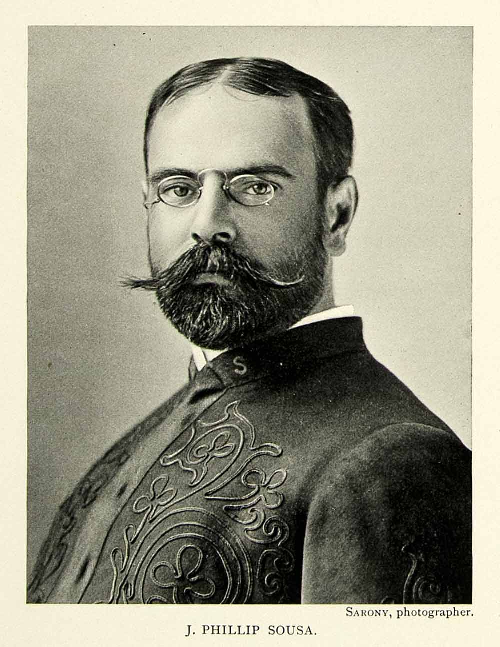 1895 Print John Phillip Sousa Portrait Composer Conductor Military Band Music