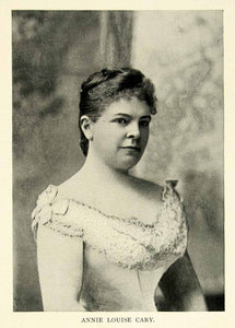 1895 Print Annie Louise Cary Portrait Contralto Singer Opera Operatic Music