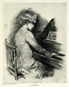 1895 Print Ignacy Jan Paderewski Pianist Portrait Music Composer Irving R. Wiles