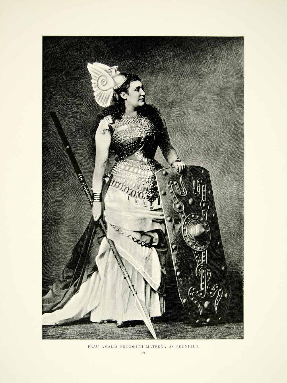 1895 Print Amalie Friedrich-Materna Operatic Soprano Portrait
