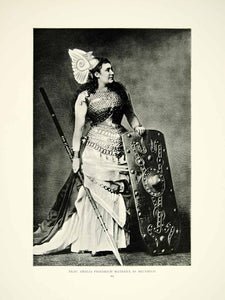 1895 Print Amalie Friedrich-Materna Operatic Soprano Portrait Brunhilde Costume