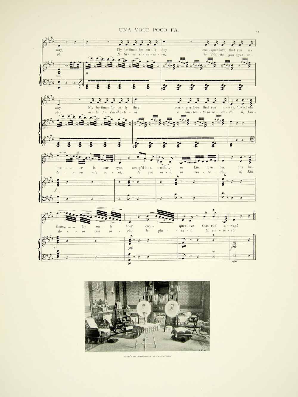 1895 Print Sheet Music Una Voce Poco Fa Barber Of Seville Patti's Aria Rossini